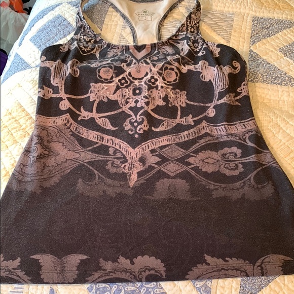 Pure Karma Gray & Purple Patterned Women’s Yoga Practice Activewear Tank Top - Picture 4 of 6